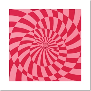 Red and pink Op art spiral mindf*ck Posters and Art